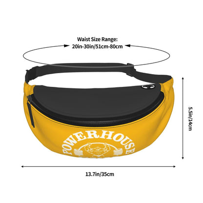 Powerhouse Gym Fanny Bag Custom Bodybuilders Fitness Crossbody Waist Pack Men Women Cycling Camping Phone Money Pouch