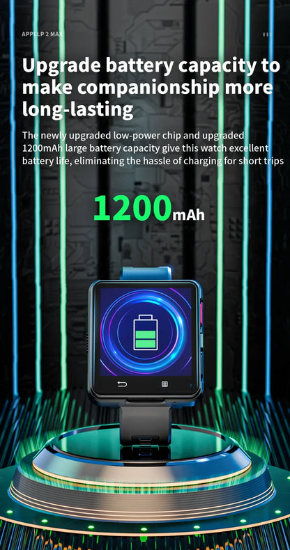 New LOKMAT APPLLP 2 MAX 4G Smart Watch Men 2.64 Inch Large Screen 4GB 64GB Google Play Game Waterproof Android 11.0 Smartwatch