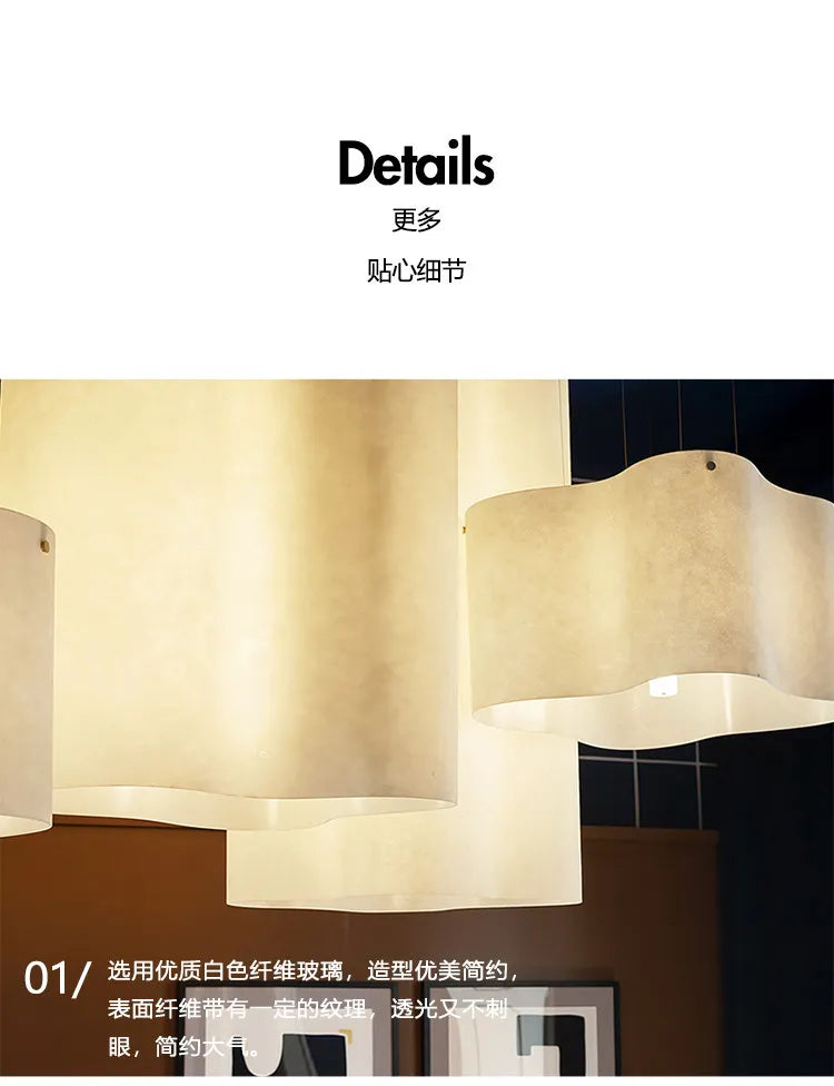 Designer Cloud Pendant Light for High Ceiling Lobby Wabi Sabi LED Hanging Chandelier For Parlor Restaurant Hotel Project Lights