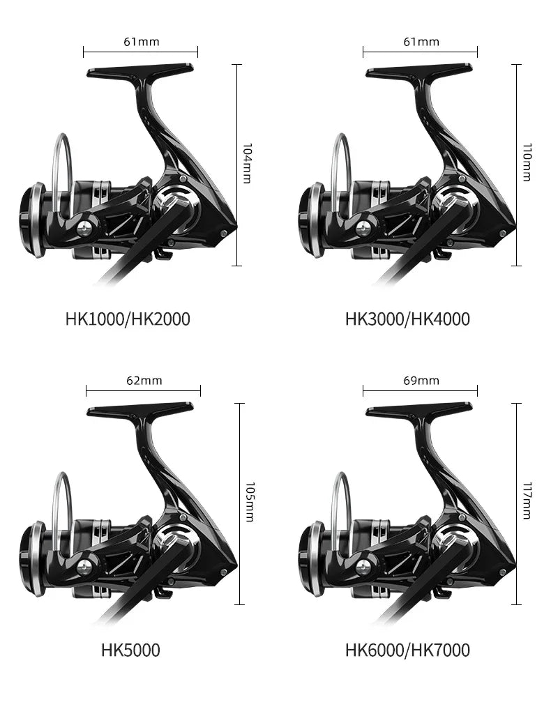 Professional 1000-7000 Series Spinning Reel,Fresh and Saltwater Spinning Fishing Reel,26 LBS Max Drag,5.2:1 Gear Ratio