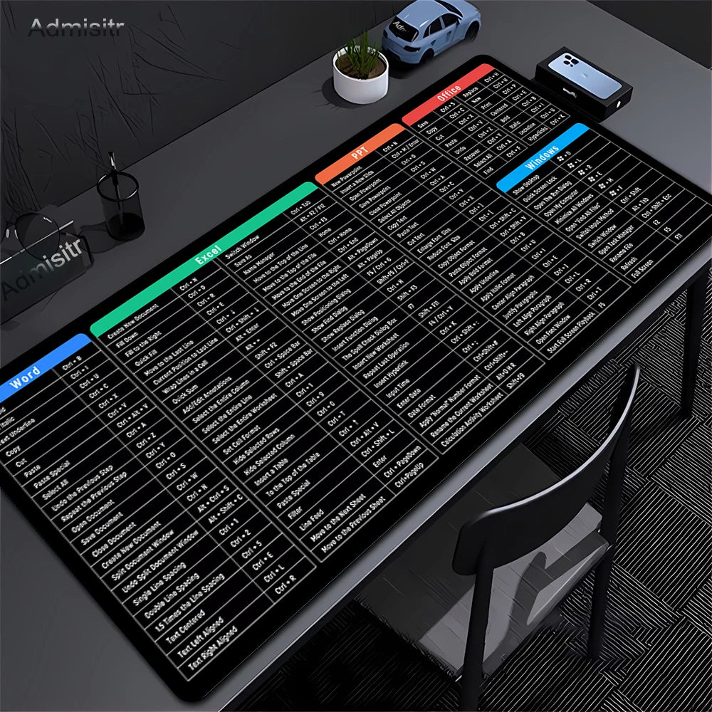 Pc keyboard FL Studio shortcuts mouse pad 90X40 large Table mausepad with seamed anti-slip base Office computer desk mat