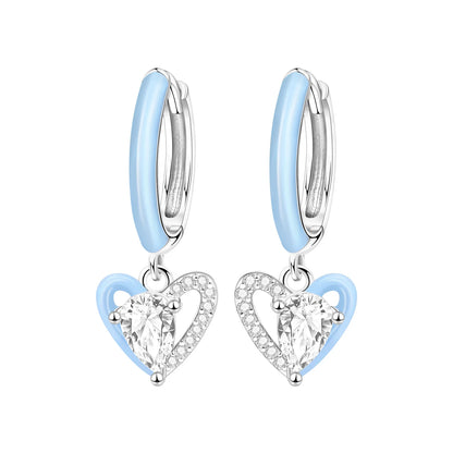 925 Sterling Silver Star Moon Heart Shape Earrings Jewelry Versatile Hoop Earrings For Women Jewelry Fine Birthday Party Gifts