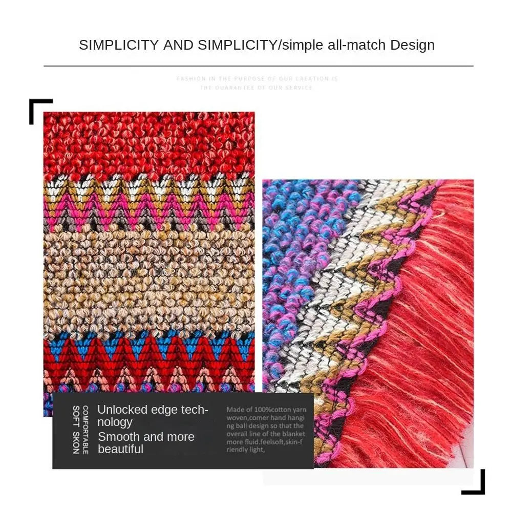 Coat Overlays Winter Warm Mongolian Poncho Striped Polyester Knitting Wraps Ethnic Style Pullover Tassel Shawl Women Fashion
