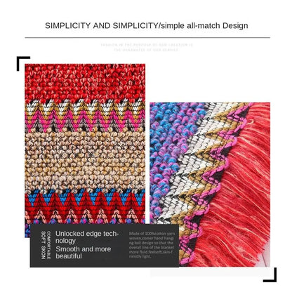 Coat Overlays Winter Warm Mongolian Poncho Striped Polyester Knitting Wraps Ethnic Style Pullover Tassel Shawl Women Fashion