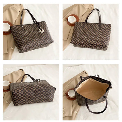 Large Capacity Commuting Tote Bags Fashionable Printed Pu Leather Handbag for Women College Students Class Handbags Shoulder Bag