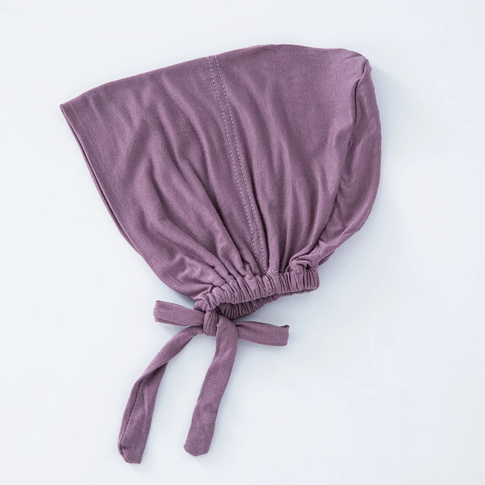 82 Colors Tie-Back Undercaps Fashion Women's Inner Hijab Muslim Cap Bonnet Plain Islamic Cotton Spandex Jersey DEW Underscarf