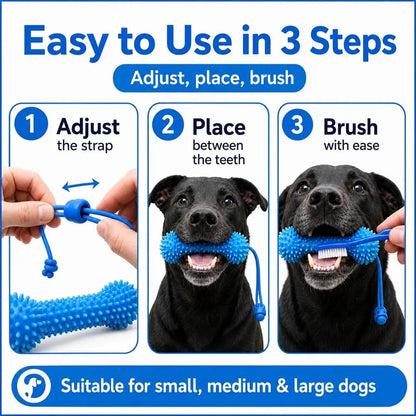 Dual-Action Canine Dental Prop, Dog Dental Chew Toy for Teeth Cleaning Brushing, Reusable Dental Chews for Dogs