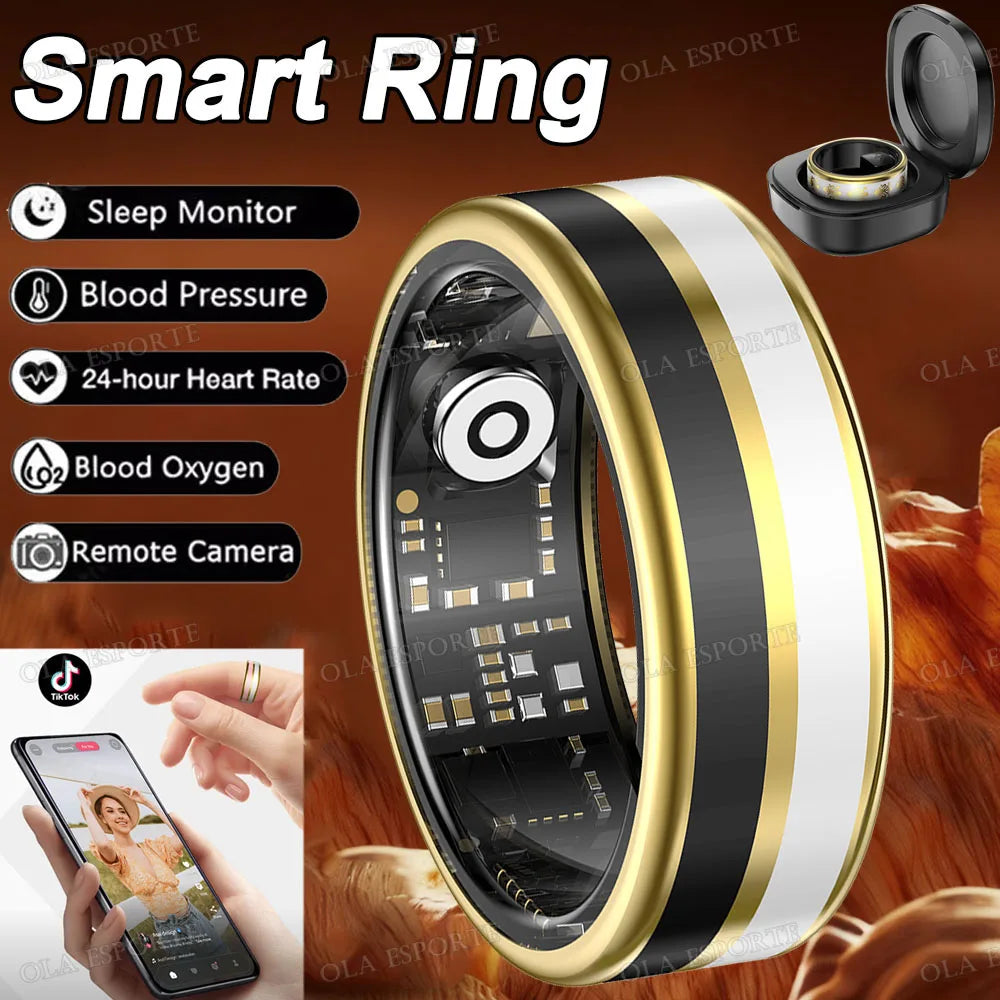 2026 Smart Ring Blood Oxygen Heart Rate Sleep Monitoring Smart Ring IP68 & 5ATM Waterproof Multi-sport Modes Smartring Man Women