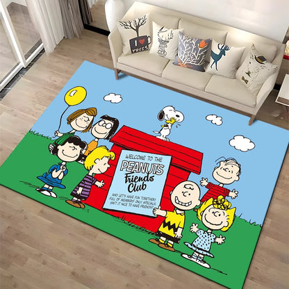 Cartoon Snoopy HD Printed Rugs Carpet For Living Room Home Decoration Children's Crawling Living Room Area Rug Game Floor Mat