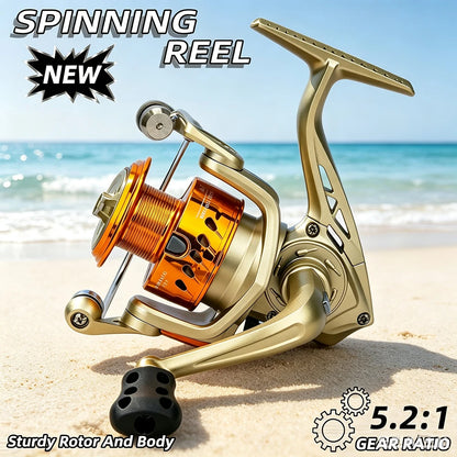 AB Spinning Reel,Saltwater Freshwater Fishing Reel,10kg Max Drag,5.2:1 Gear Ratio,With Metal Spool&Fold Rocker