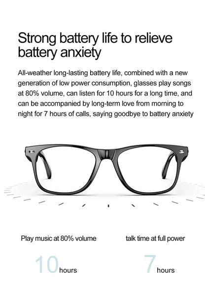 AI Smart Glasses for Men Smart Translation Glasses with Waterproof Call Function BT Smart Sunglas Outdoor Sports Headphones