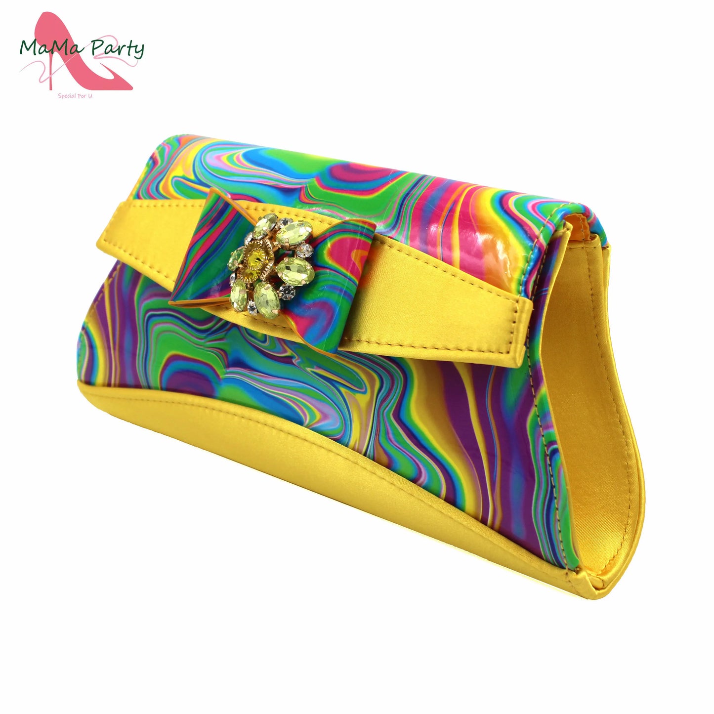 2024 New Design Italian Women Shoes and Bag to Match in Super High Heels in Yellow African Ladies Sandals for Wedding Party