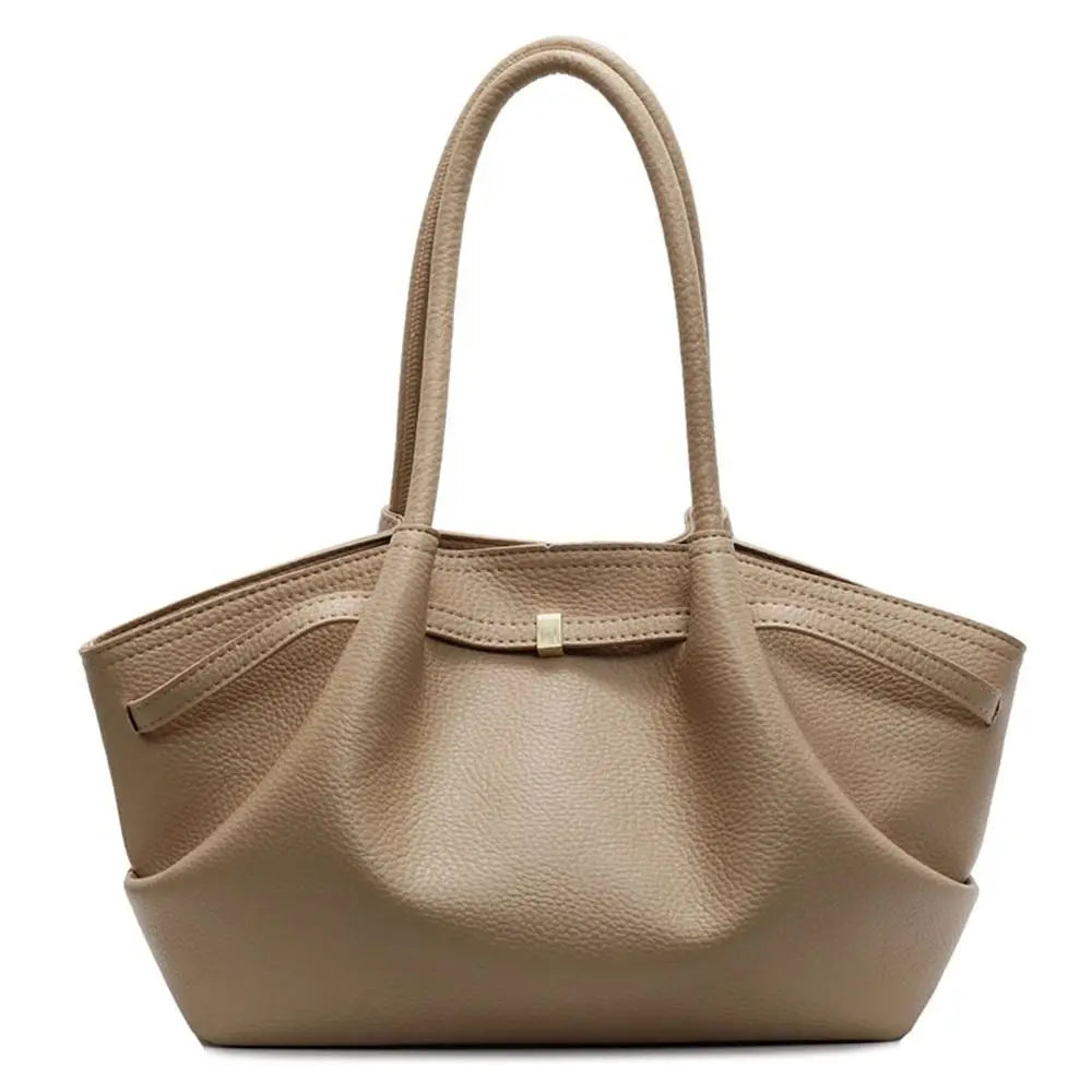 Luxury Lychee Pattern Underarm Shoulder Bags Solid Color PU Leather Women's Handbags Large Capacity Tote Bag Travel