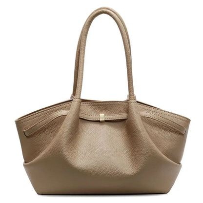 Luxury Lychee Pattern Underarm Shoulder Bags Solid Color PU Leather Women's Handbags Large Capacity Tote Bag Travel