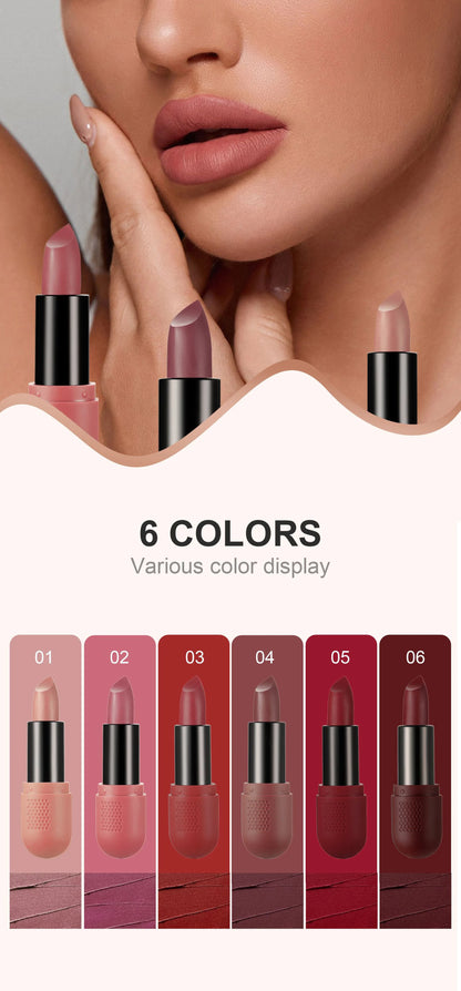 6 Colors Matte Lipstick Set for Women Long Lasting Velvet Texture Non-Drying Radio Tube Makeup Lipsticks Set Gift Box Included