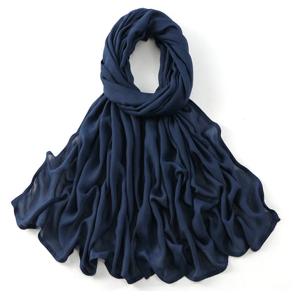 Fashion Muslim Hijab For Women Cotton Rayon Modal Hijab Scarf Solid Color Headscarf Wraps Islamic Headband Turban Veils 185*75CM