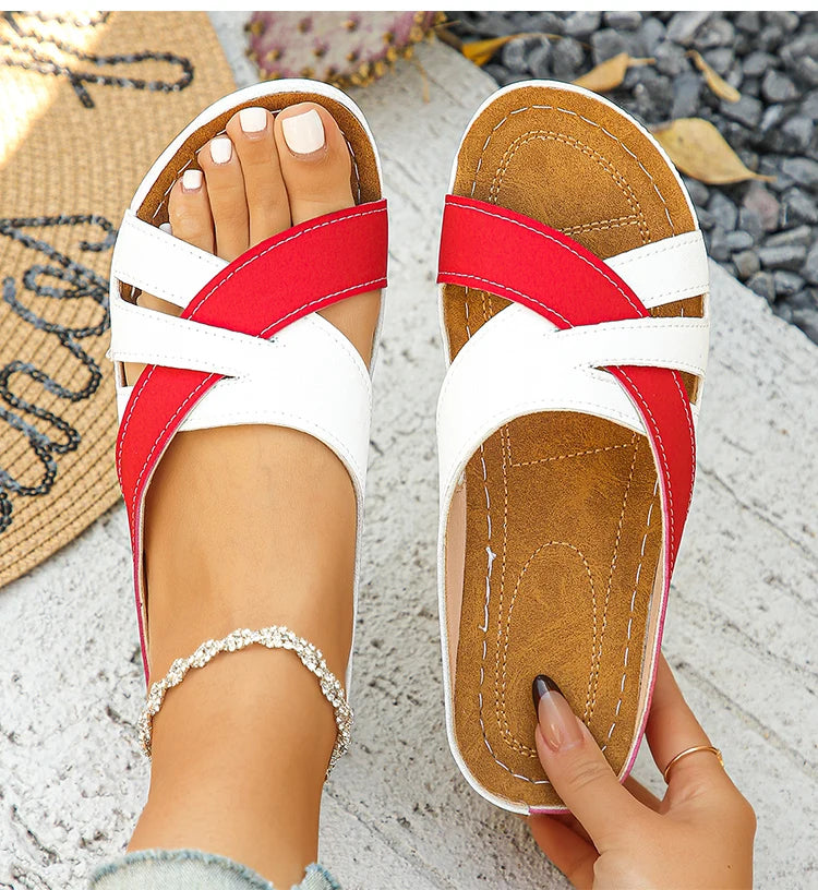 Women's Sandals New Wedges Heels Sandals Summer Shoes Woman Mix Color Summer Slippers Sandalias Mujer Luxury Heeled Footwear