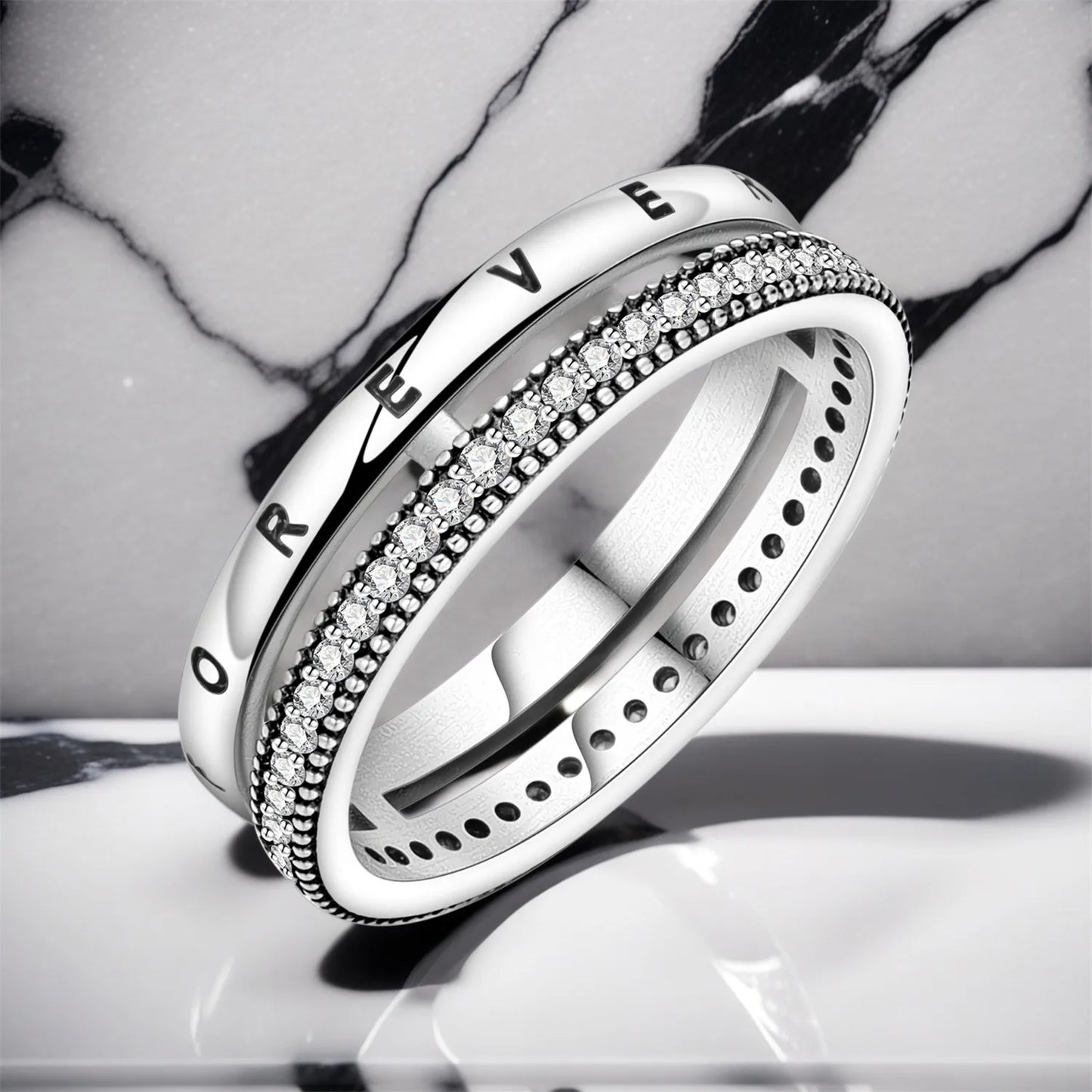 925 Sterling Silver Three-Ring Stackable Ring for Women Simple Fashion Design Fine Jewelry Perfect for Birthday Party Gift 2026