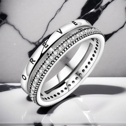 925 Sterling Silver Three-Ring Stackable Ring for Women Simple Fashion Design Fine Jewelry Perfect for Birthday Party Gift 2026