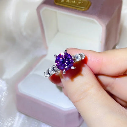luxury 18K white gold and platinum PT950 marquise colored diamond moissanite ring women's colored special-shaped ring