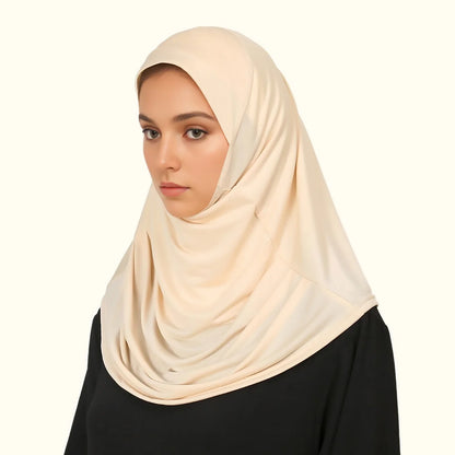 New Ready To Go Wear Instant Hijab for Women Solid Color Hemp Headscarf Neck Cover Sports Hijabs Pinless Islam Shawls and Wraps