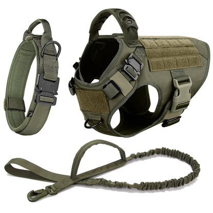 Dog Harness for Large Dogs Leash Collar Molle Pouch Military Harnesses French Bulldog Pet Tactical Training Vest Dog Accessories