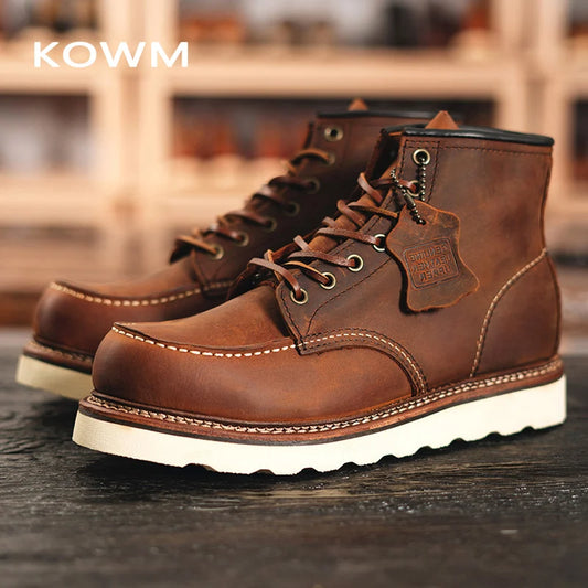 KOWM cowhide Outdoor Men Hiking Shoes Waterproof Desert Camping Sneakers Ankle Women Trekking casual Shoe Tactical Hunting Boots