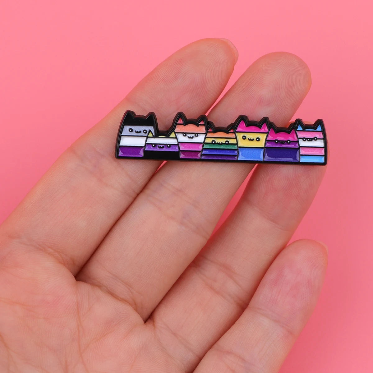 Cute Animal Rainbow Cat Enamel Pin LGBT Gay Brooches for Women Men Lapel Pins Badges on Backpack Gay Accessories Jewelry Gifts