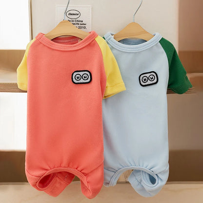 Autumn Winter Warm Dog Clothes Four-legged Color-blocking Dog Sweatshirt Soft Skin-friendly Pet Clothes for Dog Cat Pet Supplies