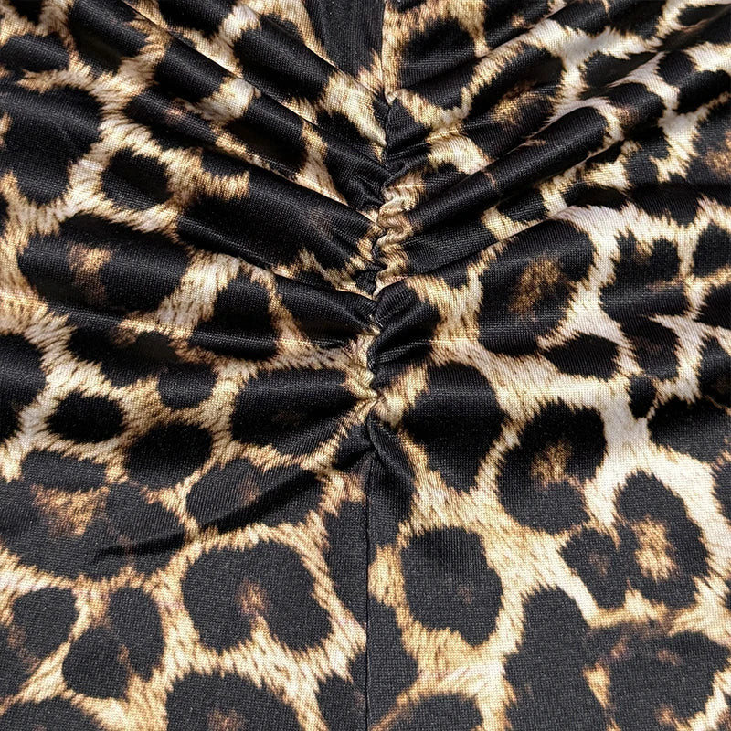 New Fashion Sexy Leopard Print Halter One-piece Jumpsuit Rompers Women Summer Backless Daily Outfit Playsuit Women Sleeveless