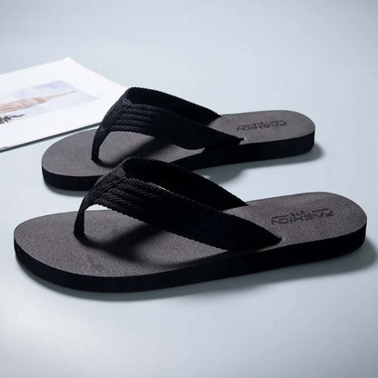 1 Pair Sandal Soft High Elasticity Flip Flops Anti-slip TPR Flat Bottom Slippers Resilience Thickened Beach Flip Flops Summer