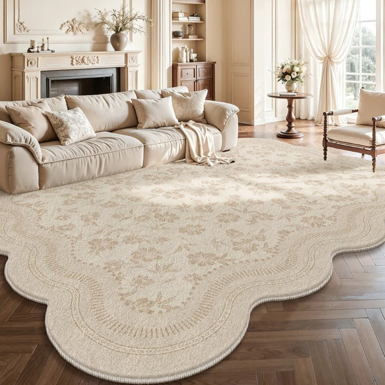 Cream Style Rugs for Bedroom Large Area Living Room Decoration Plush Carpet Irregular Thick Lounge Floor Mat Fluffy Soft Rug
