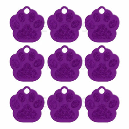 Wholesale 100Pcs Paw Pet Dog ID Tag Custom Engraved Name Plate Phone Dogs ID Tags Personalized Aluminum Pet Pendant Key Chain