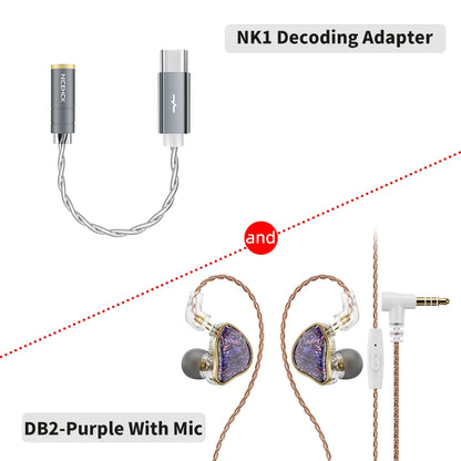 NICEHCK DB2 Wired Earbud IEM 1DD+1BA Hybrid Dual Driver HiFi Earphone With 0.78 2Pin Interface Warm Vocal Music In Ear Monitor