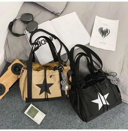 Women New Crossbody Bag Wholesale Large Capacity Couple Shoulder Bag New Casual Nylon Tote Bag Luxury Drawstring Handbag 2025