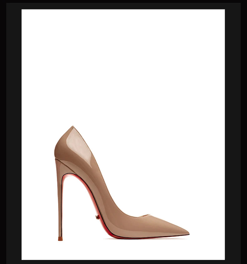 Woman Shoes 2025 Luxury Brand Red sole Pumps Red Bottom Pointed Toe Designer High Heels Party Elegant Fashion Ladies Shoes 12cm