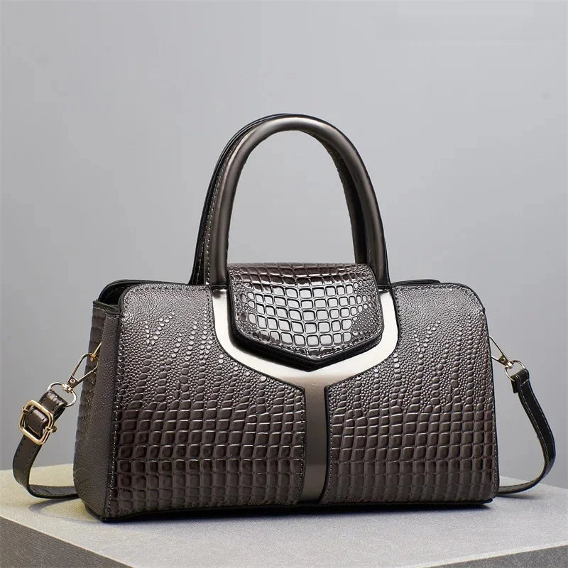 Fashionable Ladies Handbag Soft PU Leather Polyester Lining Zipper Closure Shoulder Bag Essential for Commuting Mothers Day Gift