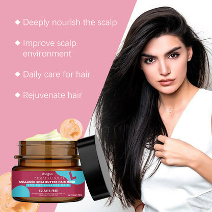 Hoegoa Keratin Hair Care Mask Nourish Smooth Scalp Massage Oil Control Keep Healthier Root Pure Plant Conditioner for Curly Hair
