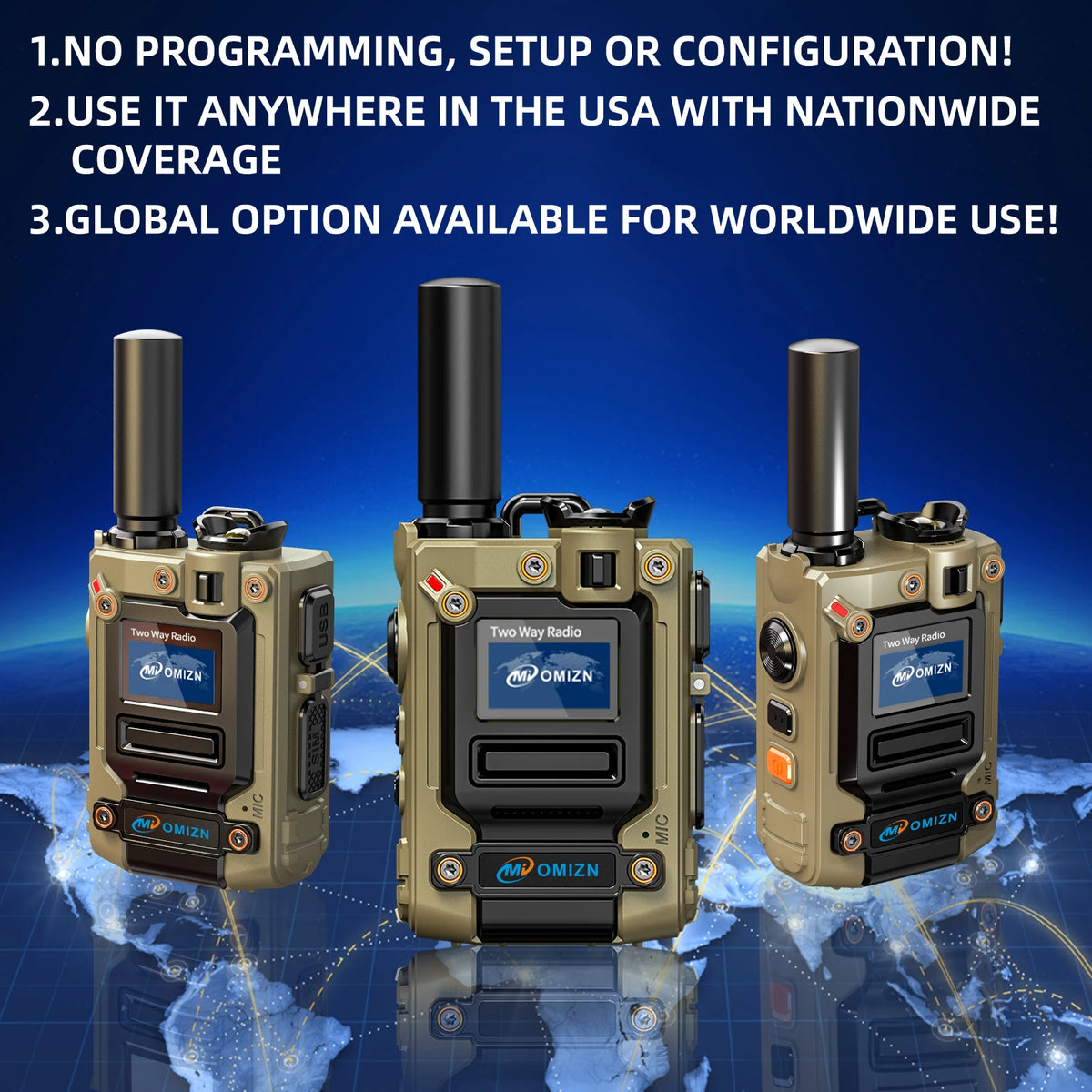 OMIZN Walkie Talkies Rechargeable Network Radio Long Range 4G Radios Mode Analog Portable Walkie Talkie Hiking and Camping M8