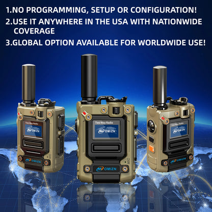 OMIZN Walkie Talkies Rechargeable Network Radio Long Range 4G Radios Mode Analog Portable Walkie Talkie Hiking and Camping M8