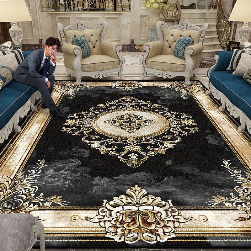 Large Area Gorgeous Carpet Living Room European Decoration Coffee Table Floor Mat Non-slip Bedroom Cloakroom Rugs Customizable