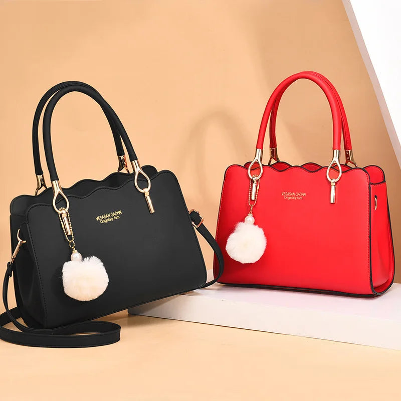 Yogodlns Women Handbags Ladies Large Tote Bag Female Square Shoulder Bags Bolsas Femininas Sac PU Leather Hairball Crossbody Bag