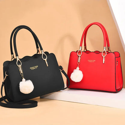 Yogodlns Women Handbags Ladies Large Tote Bag Female Square Shoulder Bags Bolsas Femininas Sac PU Leather Hairball Crossbody Bag