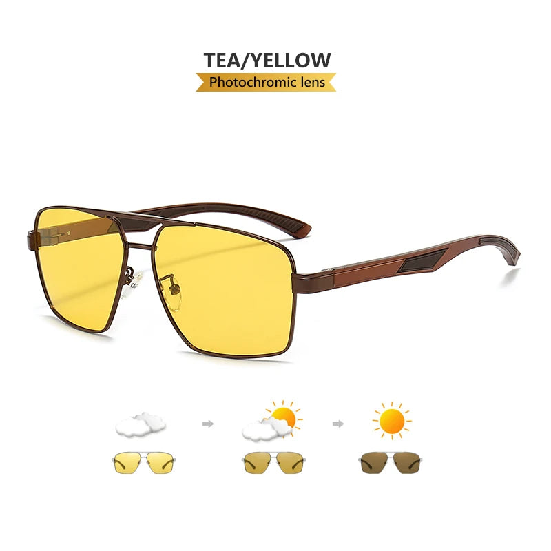 LIOUMO Intelligent Photochromic Sunglasses Men Polarized Night Vision Goggle Women Anti-Glare Driving Glasses UV400 gafas de sol