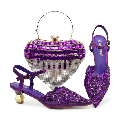 Hot Selling Pointed Toe Ladies Shoes Matching Bag Set for Nigeran Wedding Party Pumps Shoes for Women 2026 Designer Luxury