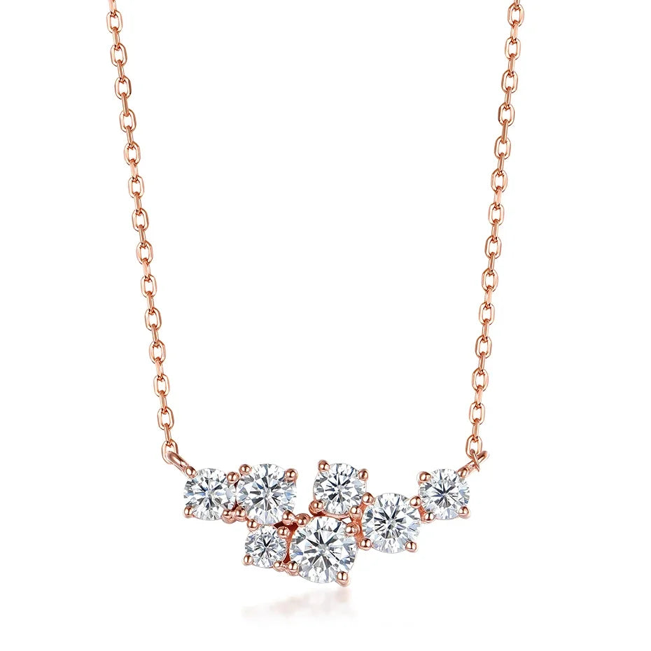 Kuololit 58514K 10K 9K Moissanite Necklace for Women Solid Rose gold Luxury Pendant For Engagement Party Anniversary With Chain
