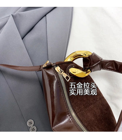 New Matte Suede Women's Shoulder Bag For Gift, Ladies Fashion Handbags Crossbody Bags For Daily Used