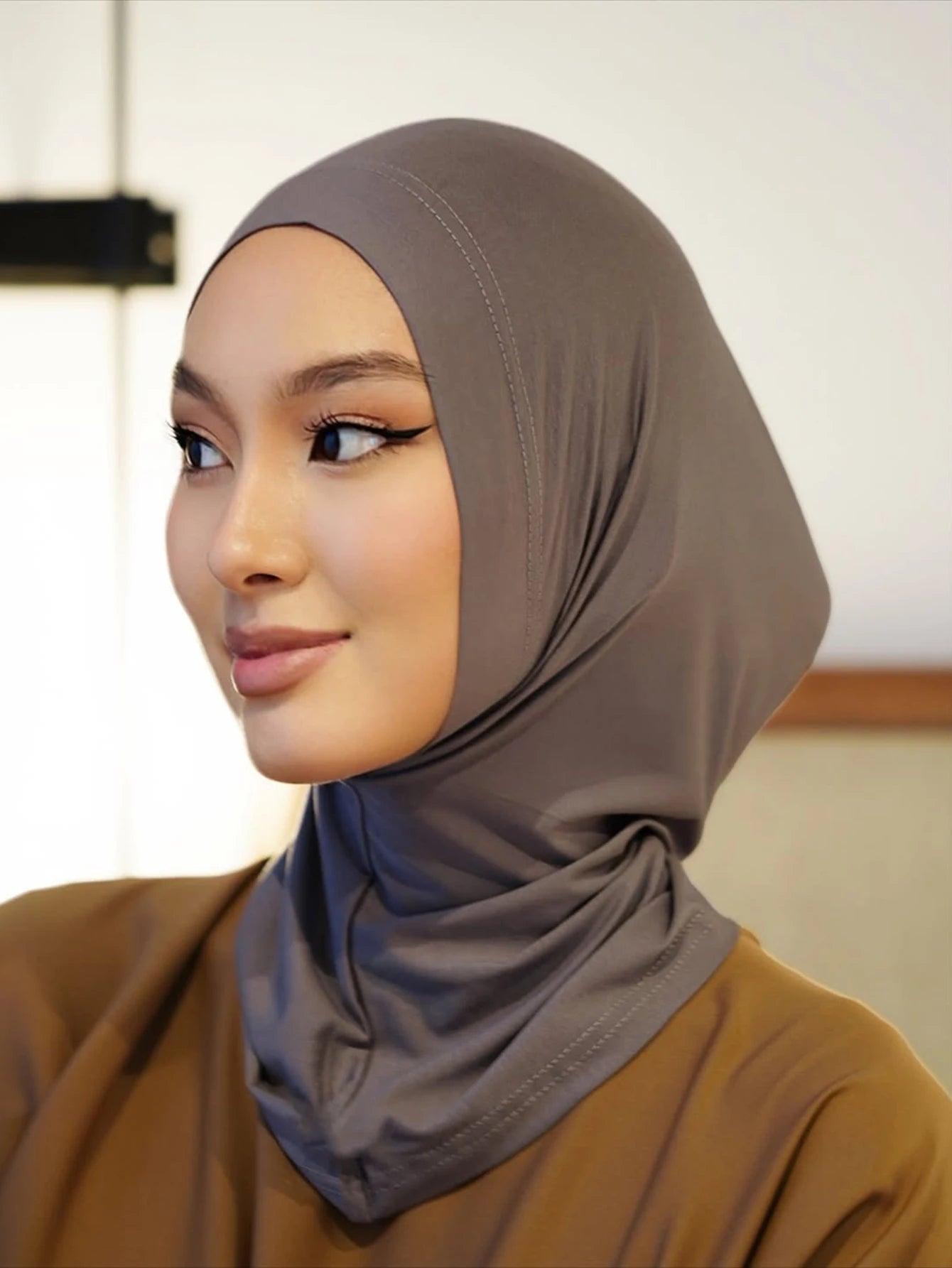 Soft Elasticity Modal Pull on Hijab Muslim Full Cover Neck Instant Hijab Islam Ready to Wear Hijab Scarf HeadWrap Ramadan Prayer