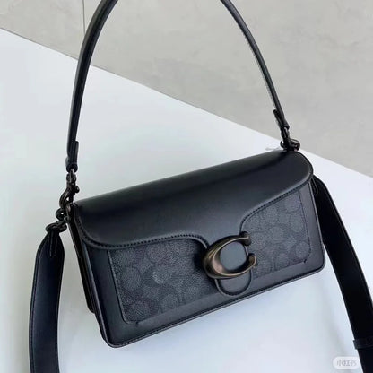 Luxury C Buckle Tabby Shoulder Bag Women Vintage Print Leather Underarm Bag 2 Removable Straps Crossbody Small Square Handbag La