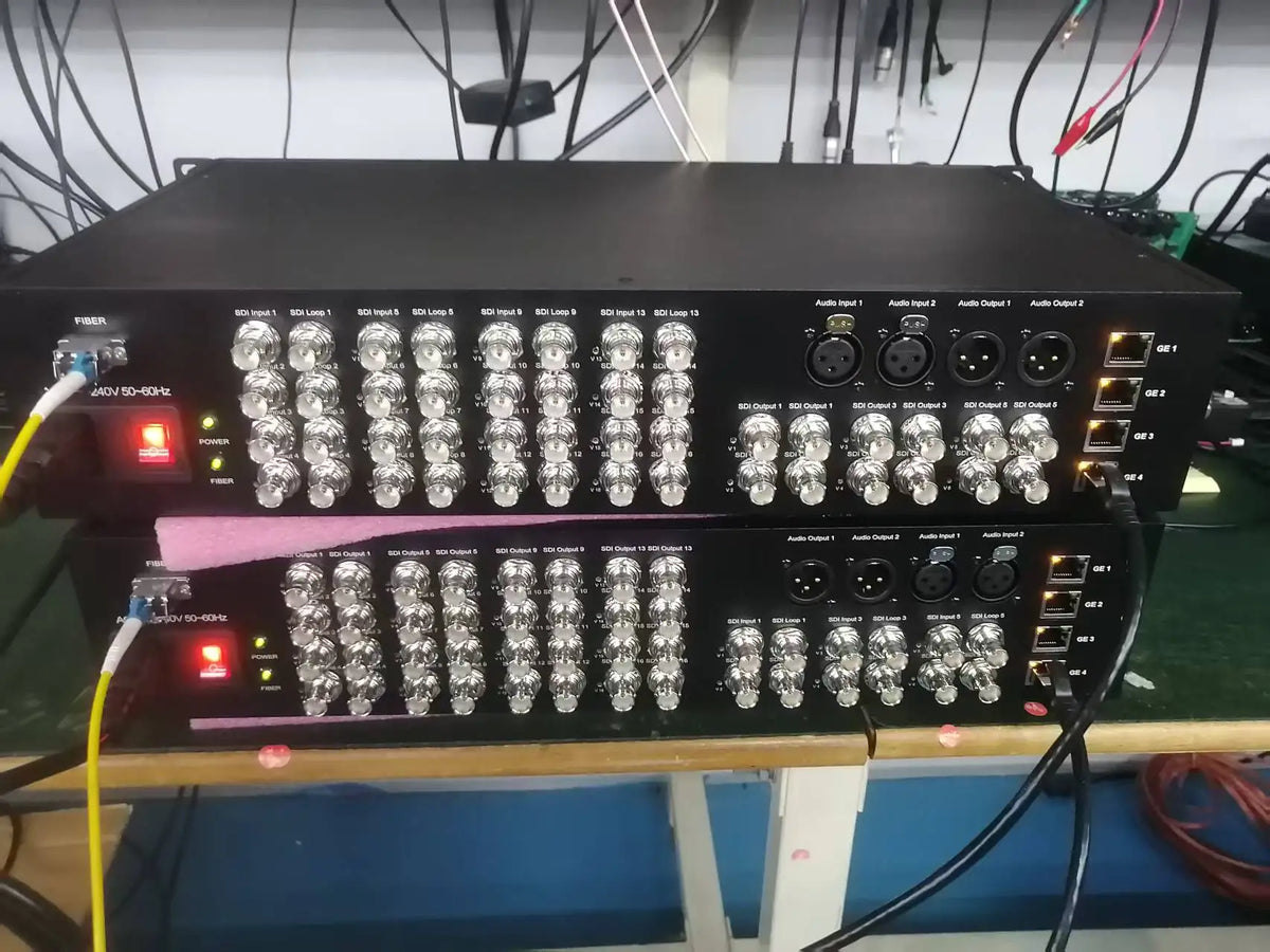 22-Channel 12G Custom Design Transmission Fiber Kits With XLR Audio and 1GB Ethernet
